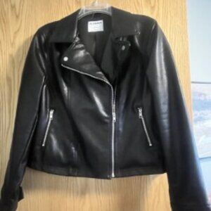 Old Navy Black Faux Leather Moto Jacket